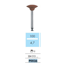 4215180508902 - BUR, POLISHER LENS SHAPE FOR COMPOSITE, RA, ISO# 568 - 204 -
304 - 512 - 100