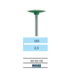 4215161441501 - BUR, POLISHER, MOUNTED LENTICULAR, RUBBER, GREEN, ISO# 658 -
104 - 303 - 503 - 150