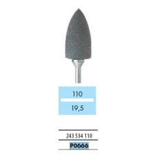 4215161441402 - BUR, POLISHER FOR ACRYLIC, MOUNTED BULLET, SILICONE GREY,
MEDIUM GRIT, ISO# 658 - 104 - 243 - 534 - 110