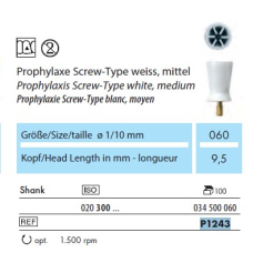 4215181100802 - "DENTAL PROPHY CUPS SCREW TYPE TURBO SOFT GREY , ONE EACH
(EA) = ONE (1) PACK"