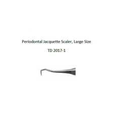 4215163212205 -  PERIODONTAL JACQUETTE SCALER, LARGE SIZE DIAMETER AND SPECIAL ROUND STAINLESS STEEL HOLLOW HANDLE PROVIDE A STRESS FREE GRIP, GRADE 440 SERIES STAINLESS STEEL (HIGH CARBON CONTENT AND A CERTAIN PERCENTAGE OF CHROMIUM) TRIPLE TEMPERED FOR 