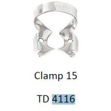 4215150054103 -  "RUBBER DAM CLAMP, STAINLESS STEEL, SHINY, SIZE 15 , ONE EACH
(EA) = ONE (1) PACK"