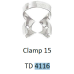 4215150054103 -  "RUBBER DAM CLAMP, STAINLESS STEEL, SHINY, SIZE 15 , ONE EACH
(EA) = ONE (1) PACK"